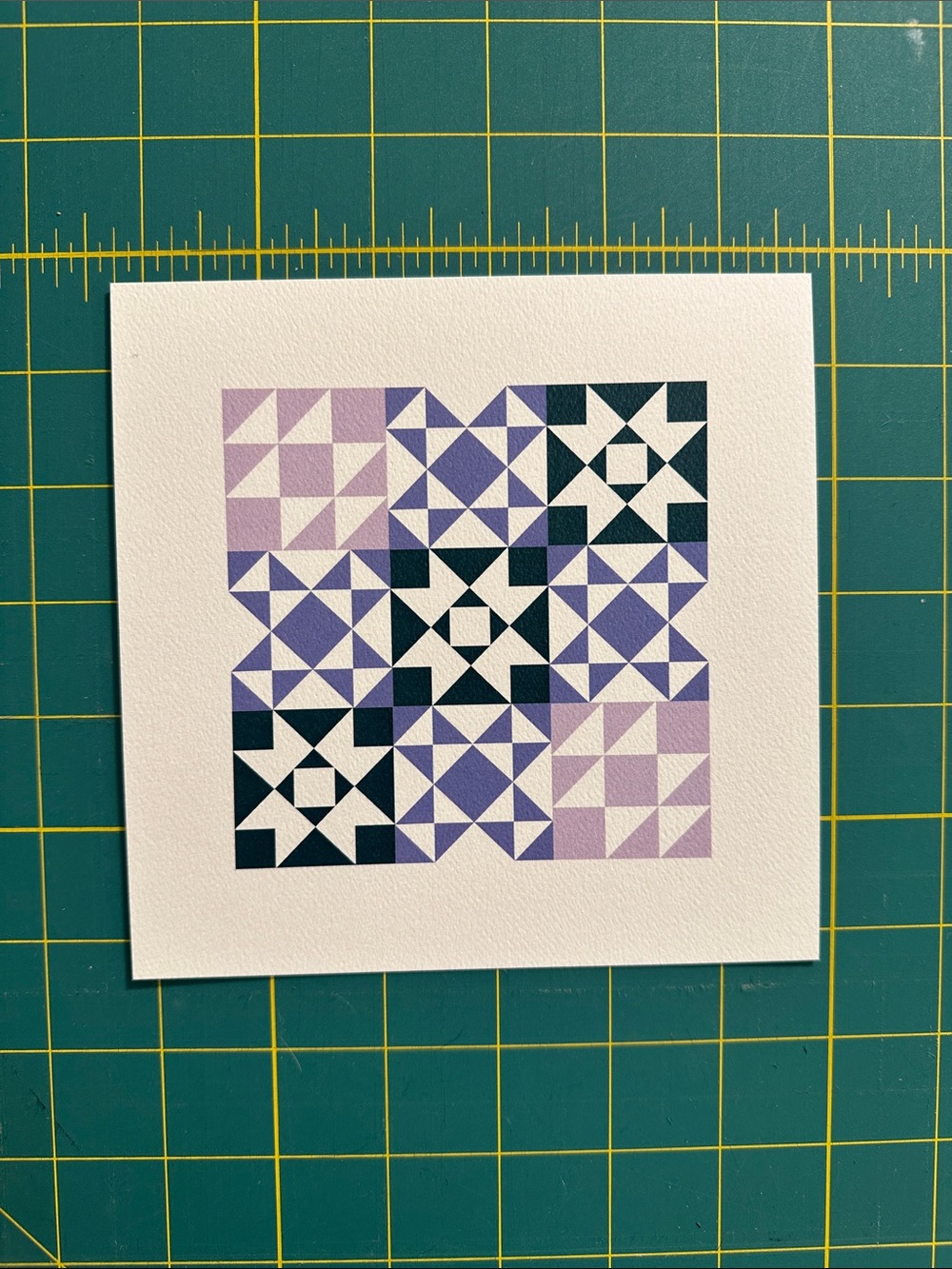 6x6" Geometric Quilt Art Print